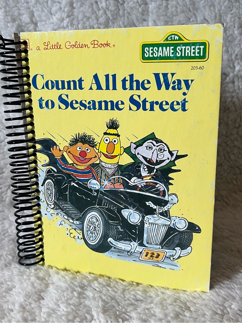 Vintage Sesame Street Little Golden Book Handmade Notebook “Count All the Way”